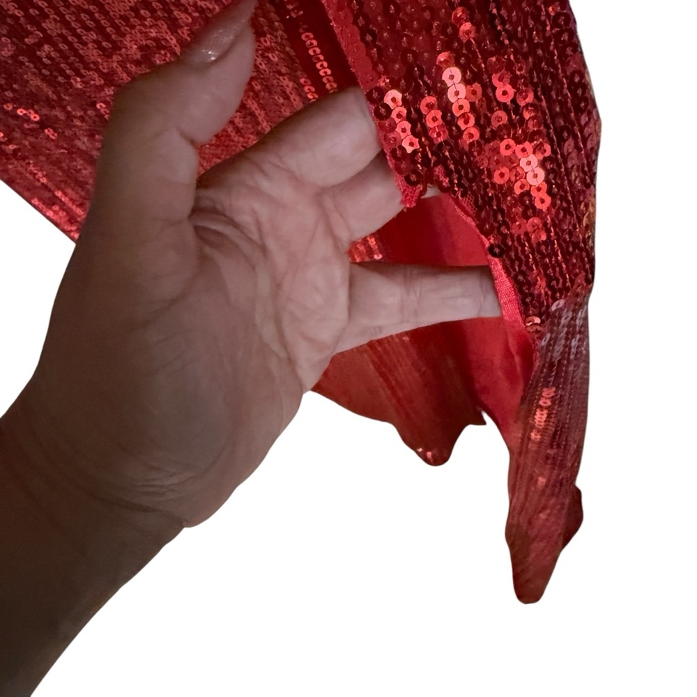Beautifly Red Sequin Strapless Dress Size 4 - Picture 7 of 8